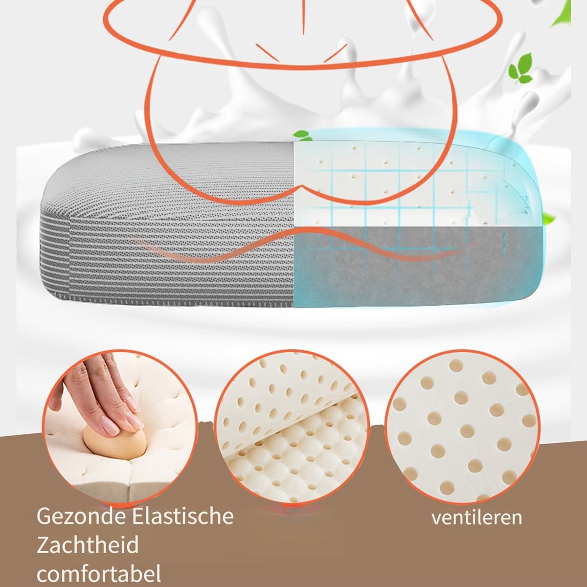 Ergonomische bureaustoel-Draadloze Stoffen Hoge Rug Computerstoel-Kantoorstoel Comfortabel met Armleuningen-Lendensteun-Hoofdsteun-Metaal- (Zwart en wit) thumbnail 4