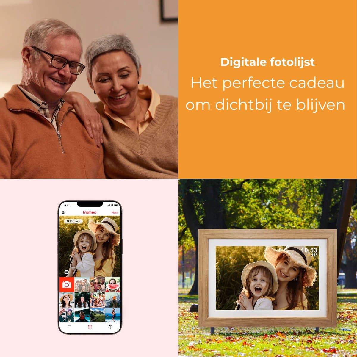 Digitale Fotolijst - Vaderdag cadeau - 10,1 inch - Frameo App - 32GB - Digitale kalender - WiFi - HD IPS Touchscreen - Fotokader - Geweldig cadeau voor Vaderdag om mooie herinneringen te bewaren thumbnail 5