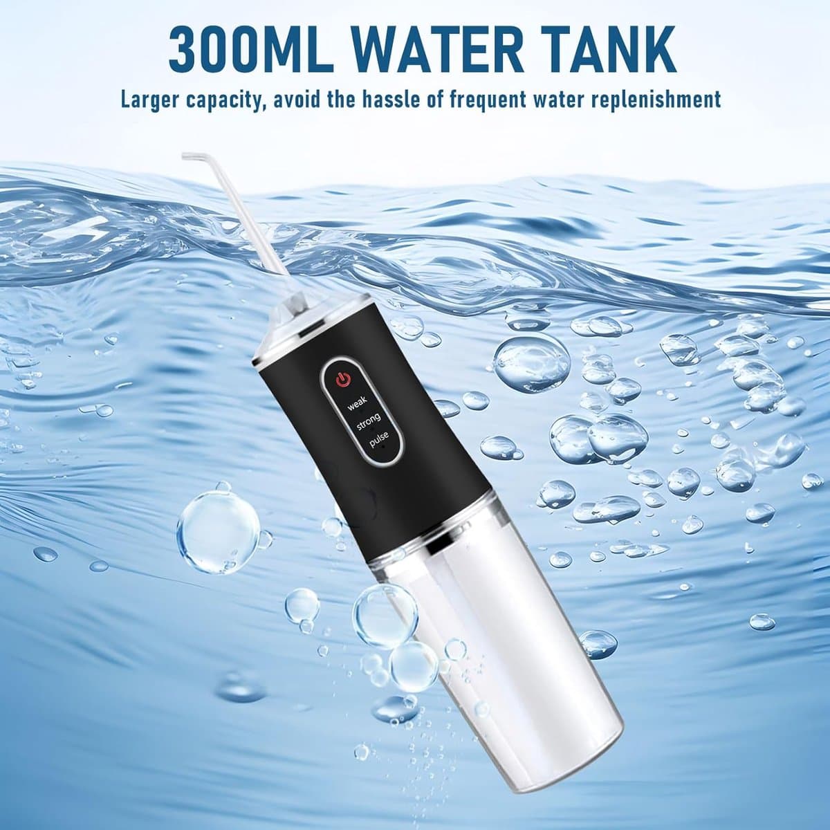 Draadloze elektrische waterflosser - 3 modi en 4 spuitkoppen - oplaadbare mondirrigator - draagbaar reisontwerp - voor volwassenen, tandreiniging en tonsilstenen thumbnail 6