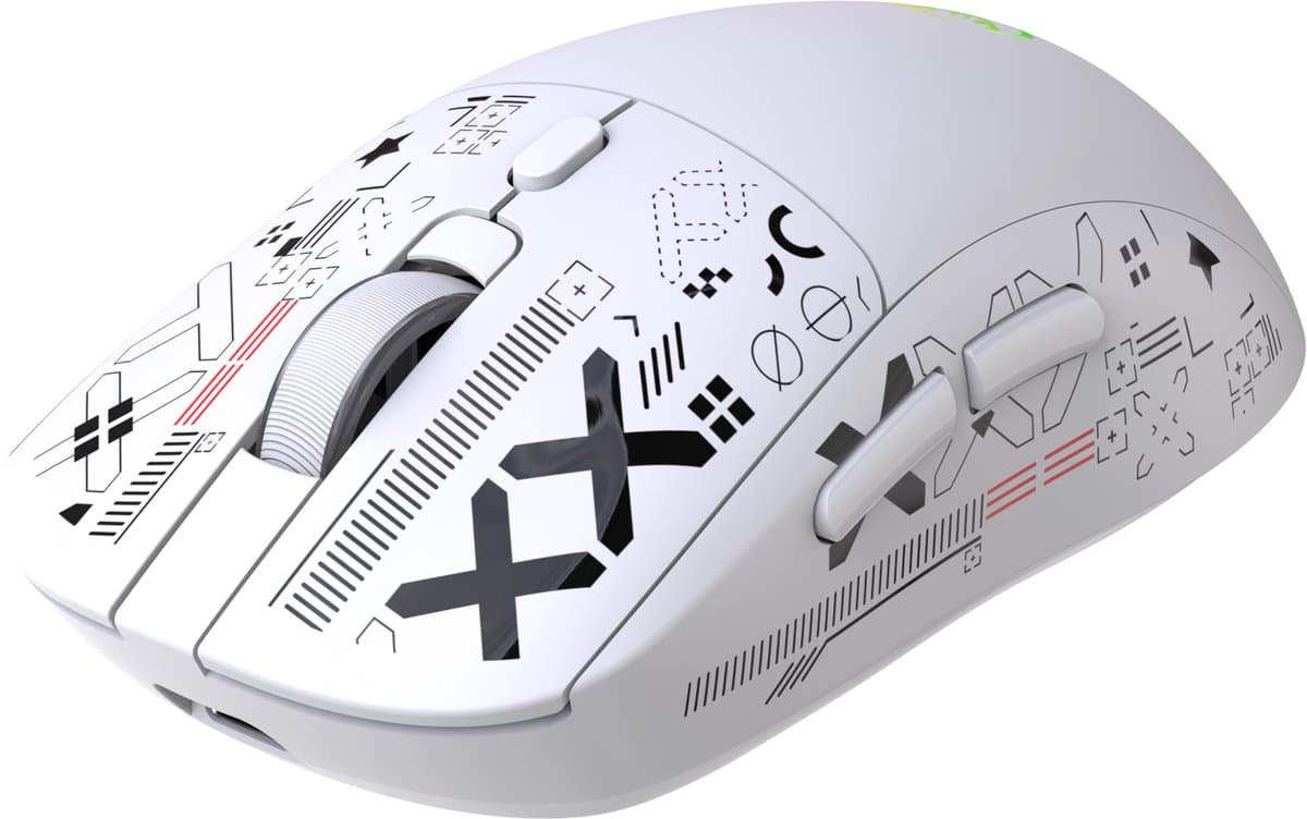 HXSJ T90 PRO Draadloze Gaming Muis – Silent Clicks – RGB – Bluetooth 5.3 & 2.4G & Bedraad – 12000 DPI – Programmeerbare Knoppen – Oplaadbaar met Dock – Wit thumbnail 6
