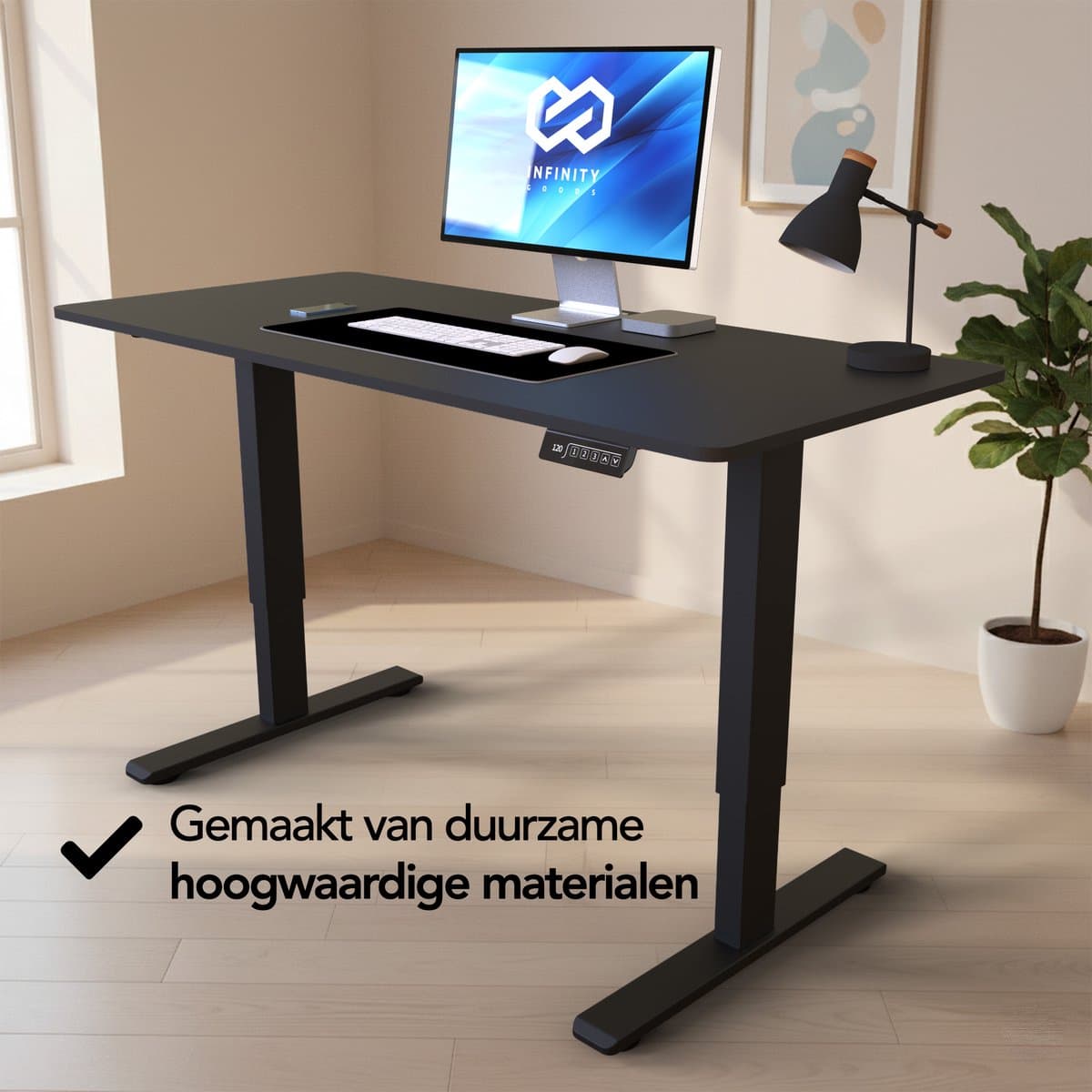 Infinity Goods Zit Sta Bureau Elektrisch Verstelbaar - 120 x 60 CM - Geheugenfunctie - Zwart thumbnail 3