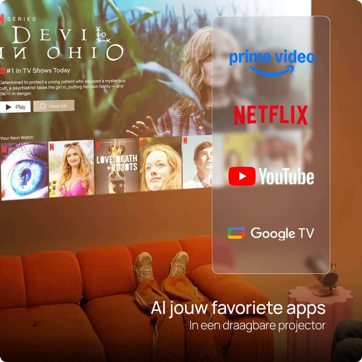 XGIMI MoGo 4 – Draagbare Smart-projector – Beamer – 360° Rotatie – Google TV/Netflix-licentie – Harman/Kardon 2x 6W luidsprekers – Dolby Audio – Ingebouwde Batterij – Bluetooth Speaker thumbnail 5