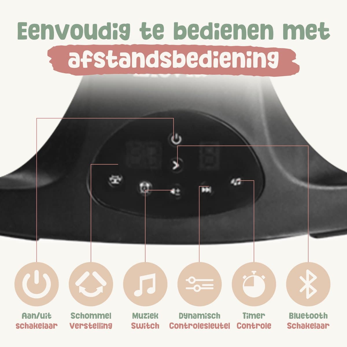 Elovia®Elektrische Baby Wiegschommel - Wipstoel - Babyschommel- Baby Swing- 5 Punts Gordel - Schommelstoel thumbnail 2