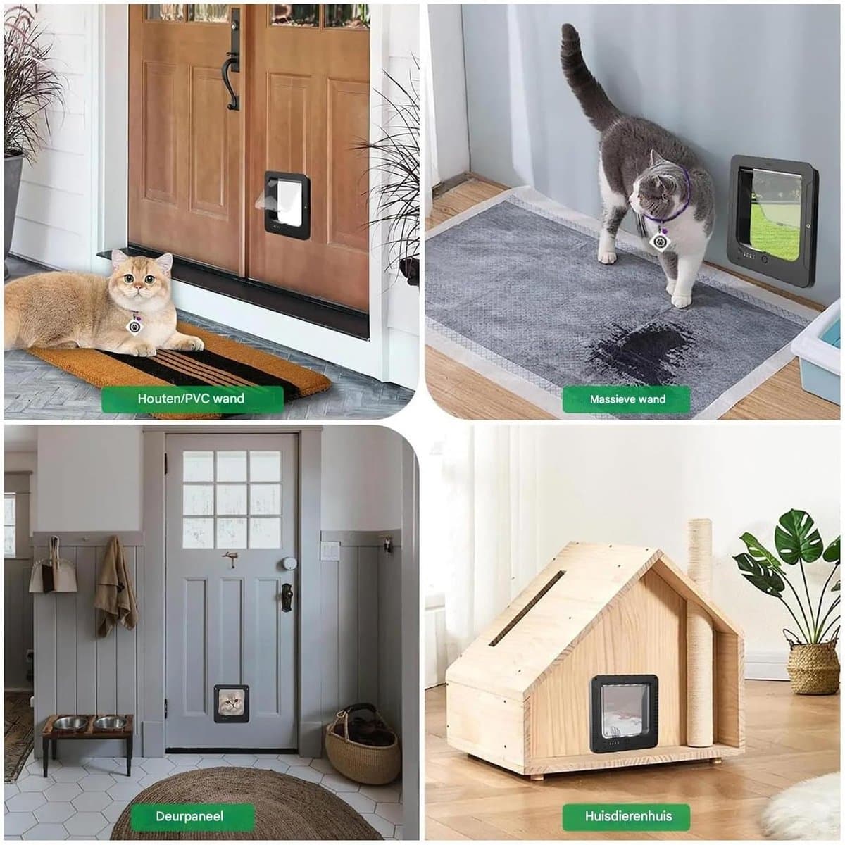 Huisdierluik - Slimme Kattenluik - Toegangscontrole Huisdieren - Microchip Geactiveerd - 29.8 x 26.3 cm - Zwart thumbnail 5