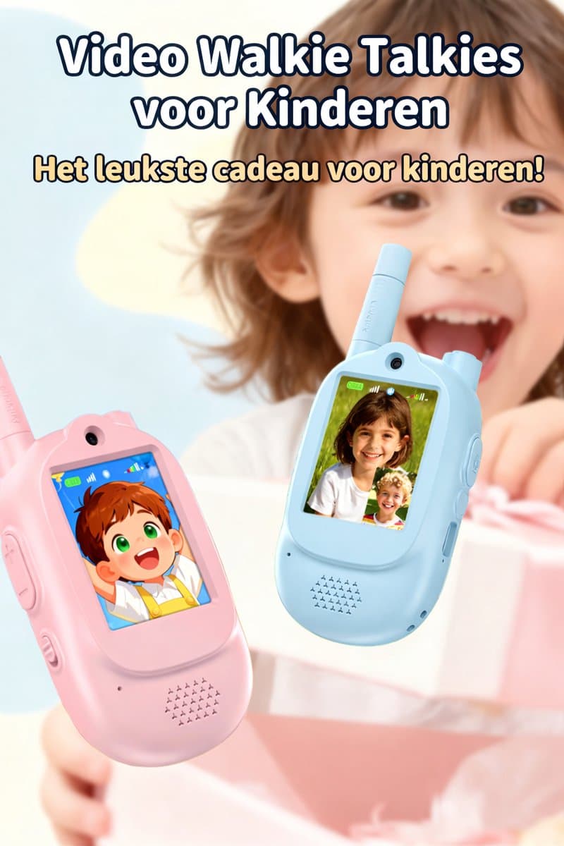 Narvie Video Communicatieset voor Kinderen – Met Camera & Scherm – 2.4GHz Draadloos – Oplaadbaar – Met Stemvervormer – Blauw/Roze Set thumbnail 4