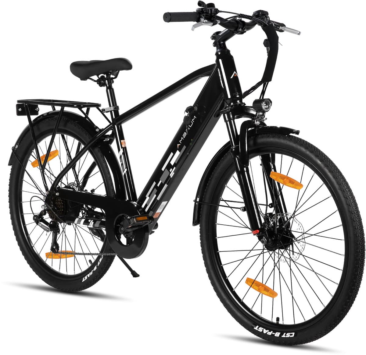 HILAND Rhythm elektrische stadsfiets - 26 inch - 250W motor - 50km actieradius - 36V 7.8Ah accu - Shimano 7-versnellingen - Unisex - Zwart thumbnail 8