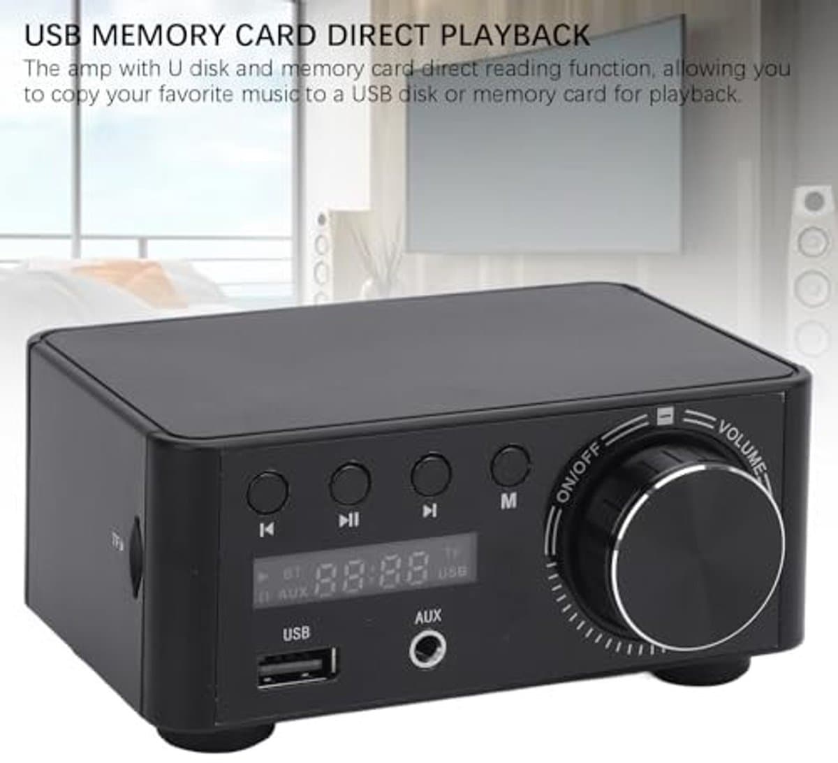 Dailygoody - Power Amplifier - Hifi Stereo Mini Versterker - 80Wx2 Vermogen - Bluetooth 5.0 - Class D Technologie - audiokwaliteit - versterker thumbnail 2
