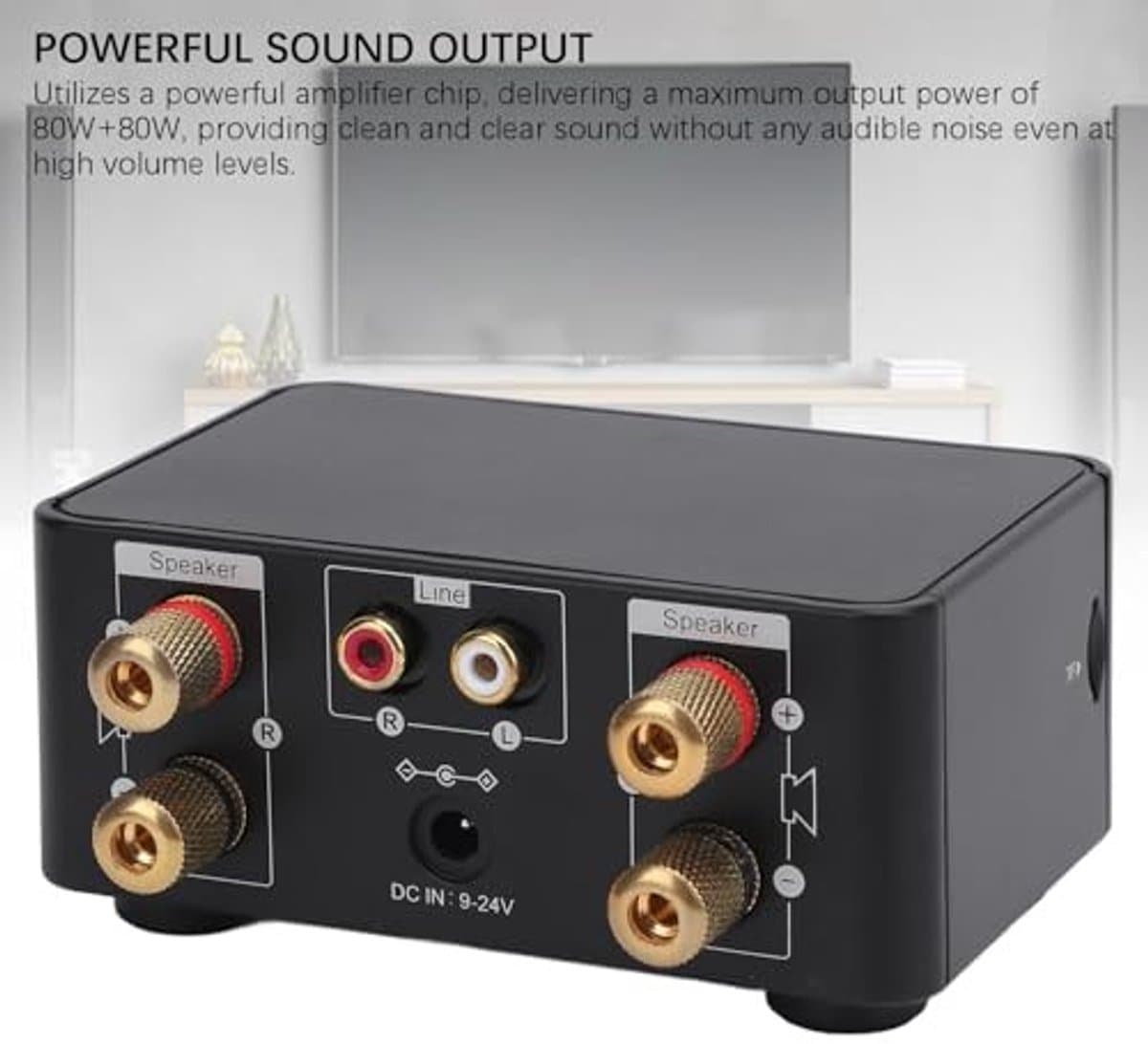 Dailygoody - Power Amplifier - Hifi Stereo Mini Versterker - 80Wx2 Vermogen - Bluetooth 5.0 - Class D Technologie - audiokwaliteit - versterker thumbnail 3