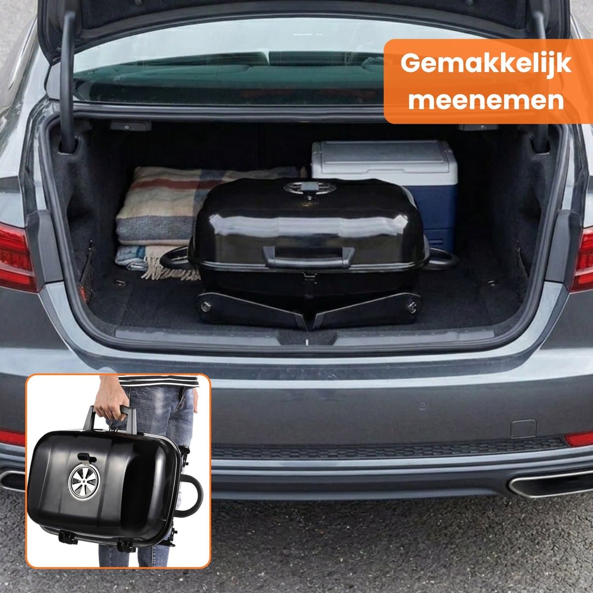 Zenzee® Barbecue - Houtskool - Houtskool BBQ - Tafel BBQ - Balkon BBQ - Camping BBQ - Draagbaar - Zwart thumbnail 5