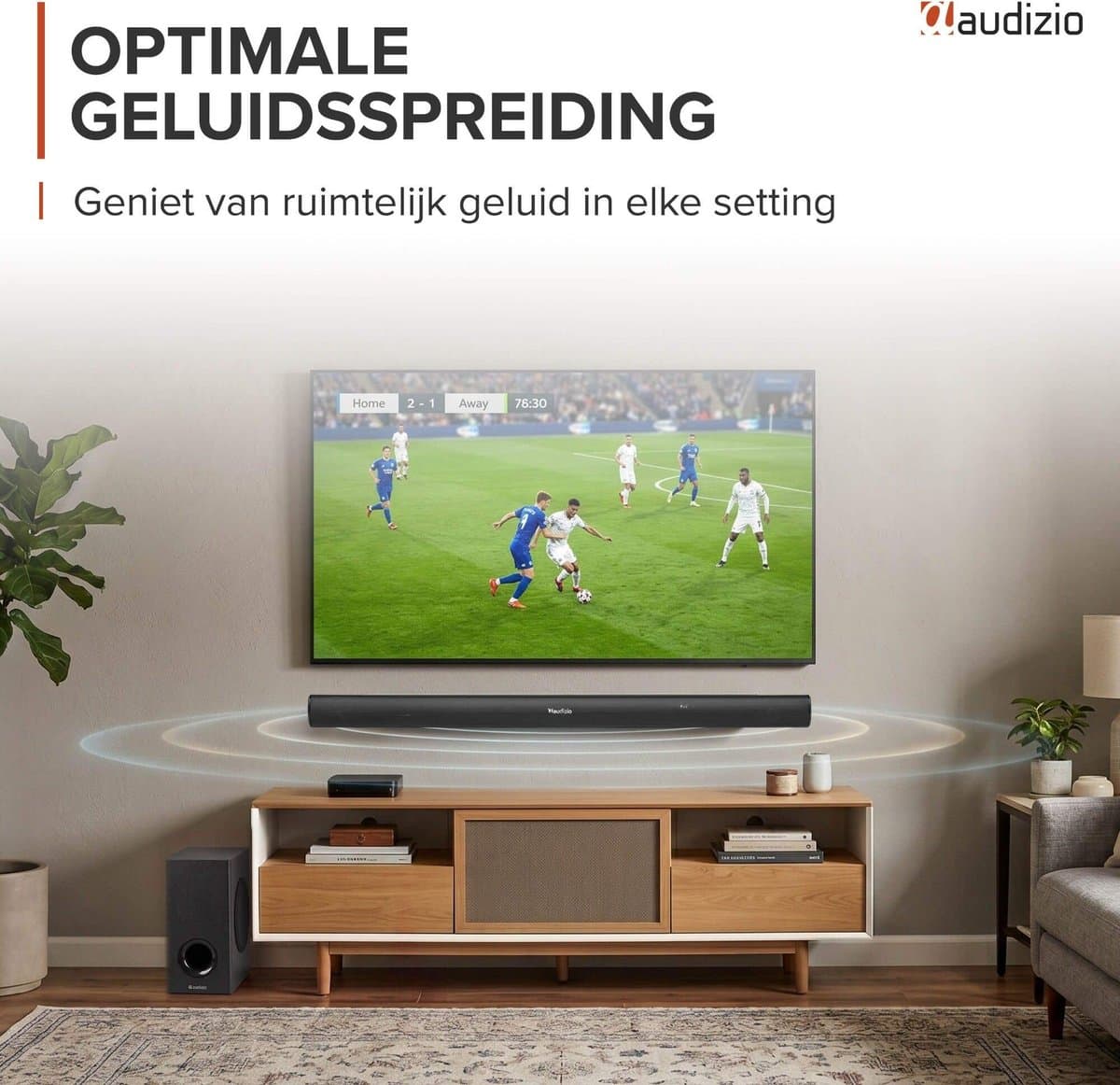 Soundbar - Audizio SB100 - Soundbar met subwoofer - 160W - 5.1 Surround set home cinema - HDMI-ARC - Bluetooth thumbnail 3