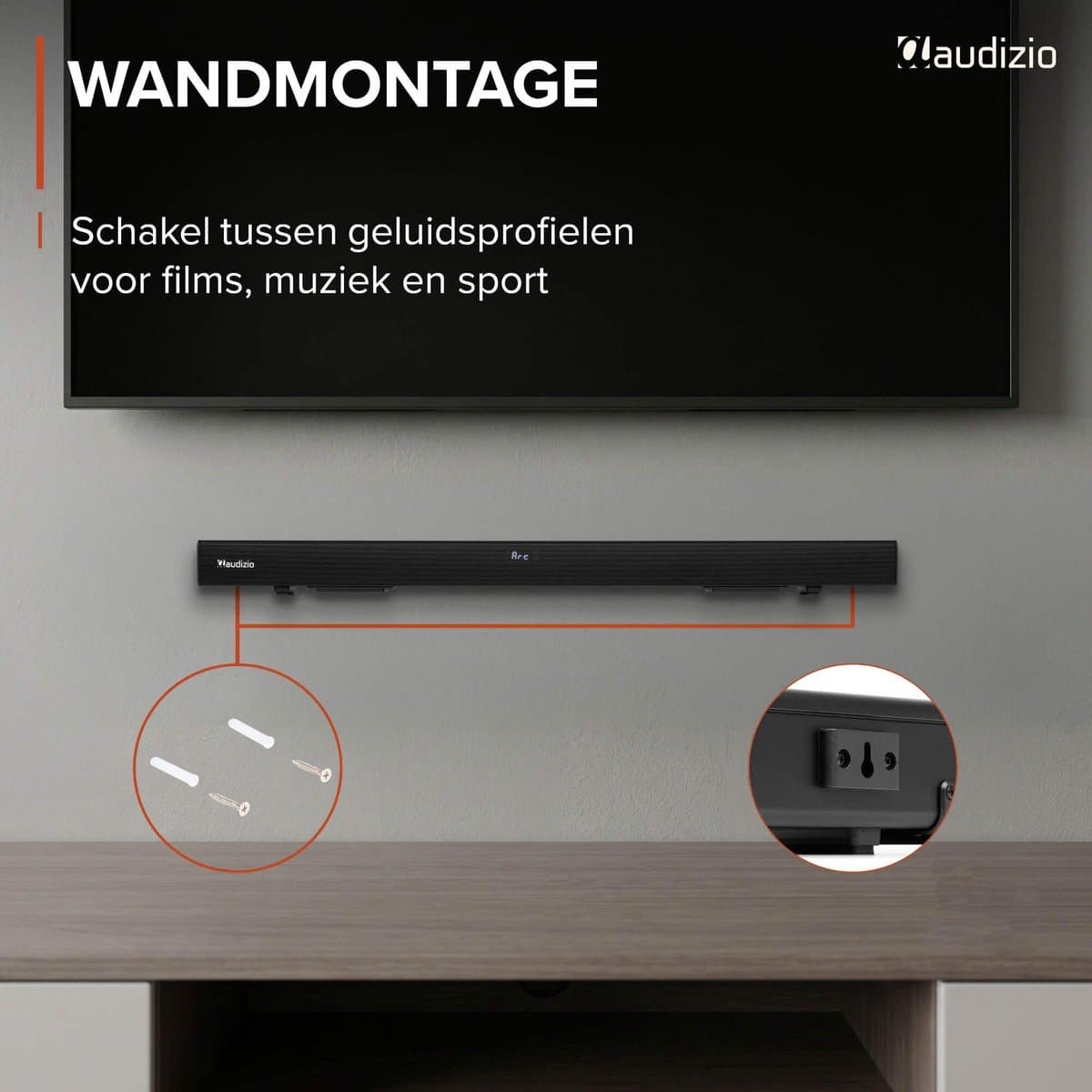 Soundbar - Audizio SB95 - HDMI-ARC - Bluetooth - 120W - Optisch - Soundbar voor TV - 88 cm breed thumbnail 6