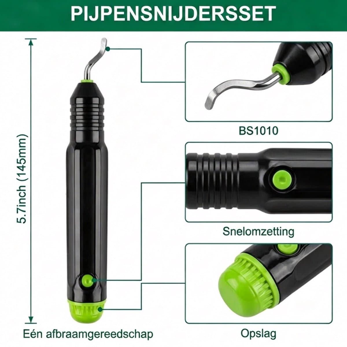 Fokelyi - Pijpsnijder - met ontbramer - Bereik 0 tot 50 mm Buizensnijder voor staal - Pijpsnijder koper - PVC Schaar - 2-delige set thumbnail 4