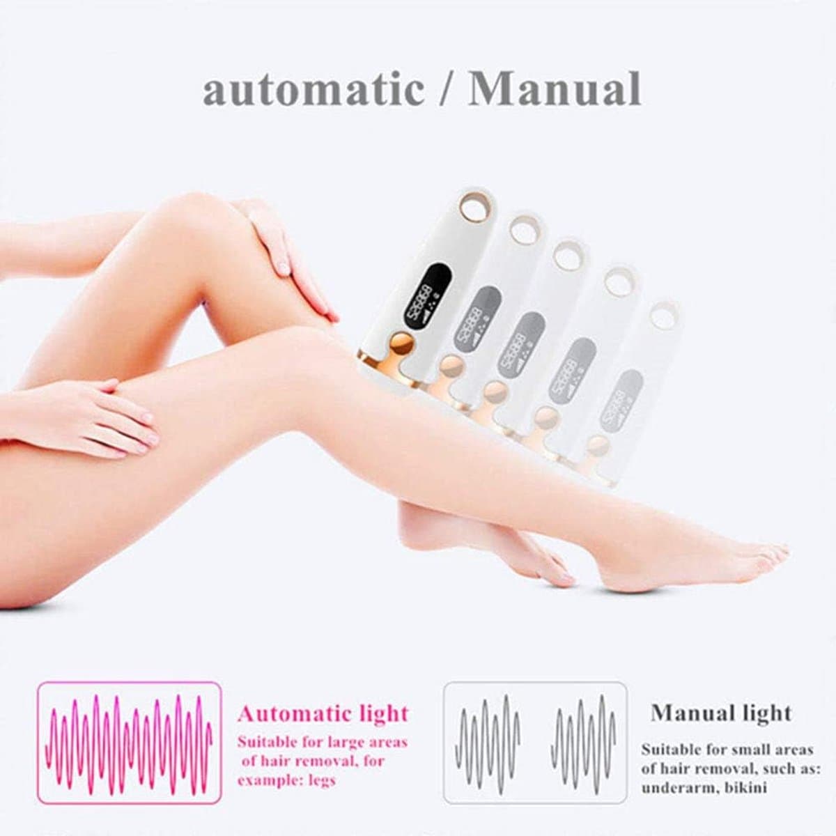 IPL Laser Ontharing Apparaat Permanente Pijnloze Remover Vermindering van Haargroei voor Vrouwen en Man Thuis Hele Lichaam Oksels Rug Benen Armen Gezicht Bikini Lijn, Met koord thumbnail 2