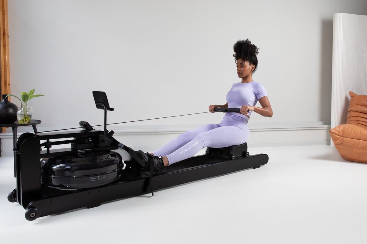 VirtuFit Elite Roeimachine met Waterweerstand - Berkenhout - Ruimtebesparend - Bluetooth - Kinomap & EXR Compatibel - Roeitrainer - Roeiapparaat thumbnail 4