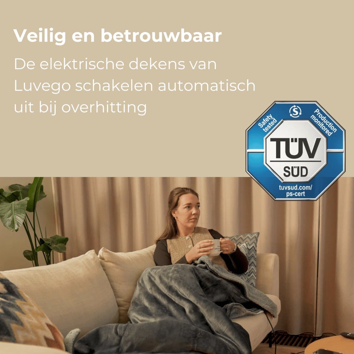 Luvego Elektrische Deken 1 Persoons Bovendeken & Warmtedeken - 160x120CM - TÜV GS - Omslagdeken & Knuffeldeken - 3 Warmtestanden - 120W - Verwarmingsdeken Fleece Plaid - Grijs thumbnail 8