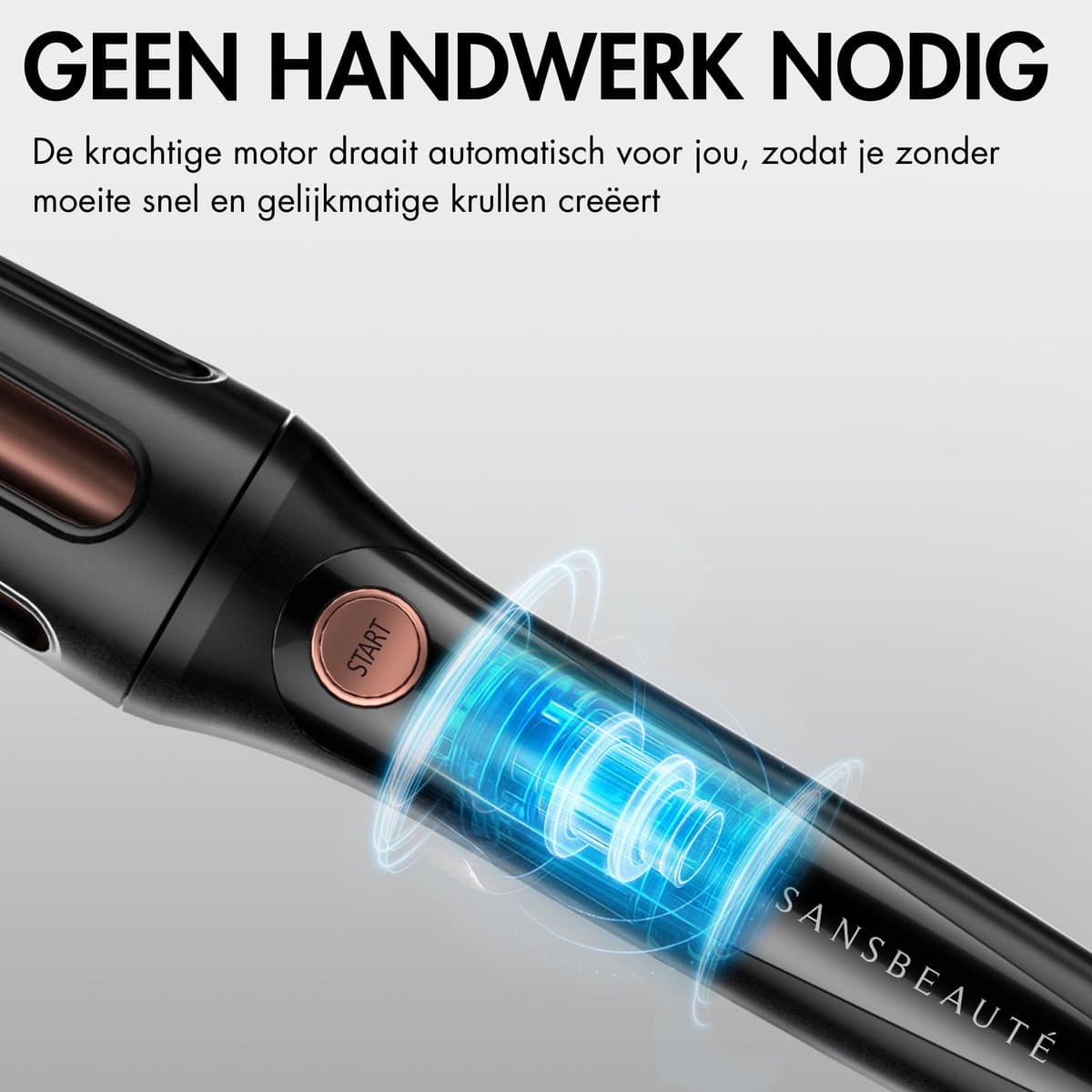 Sansbeauté Automatische Krultang - Keramische Haarkruller - Haarkrultang - Hair Curler - Haarstyler - Wavy Hair - Curling Iron - Krulborstel Roterend - Golvenkrultang - Wave Krultang thumbnail 8