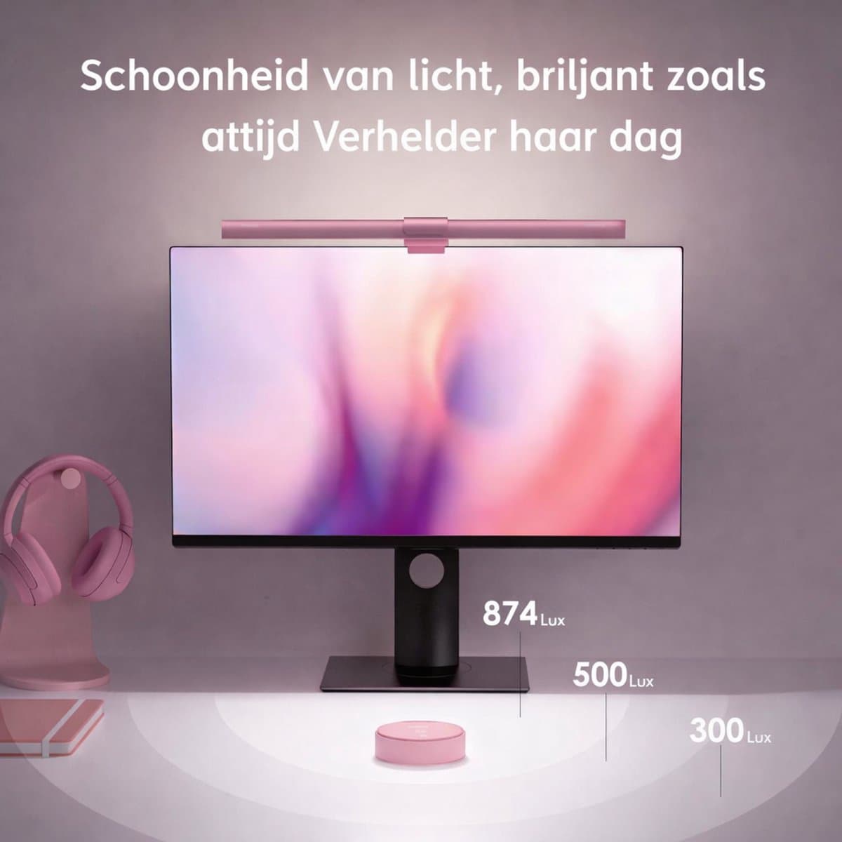 Monitor Lamp voor Computer - 40 cm - USB LED Lichtbalk - 112 LEDs - Dimbare Bureau Lamp - Achtergrondverlichting Monitor - Afstandsbediening - Gaming Bureau Lamp - Office Licht - Geschenkidee thumbnail 5