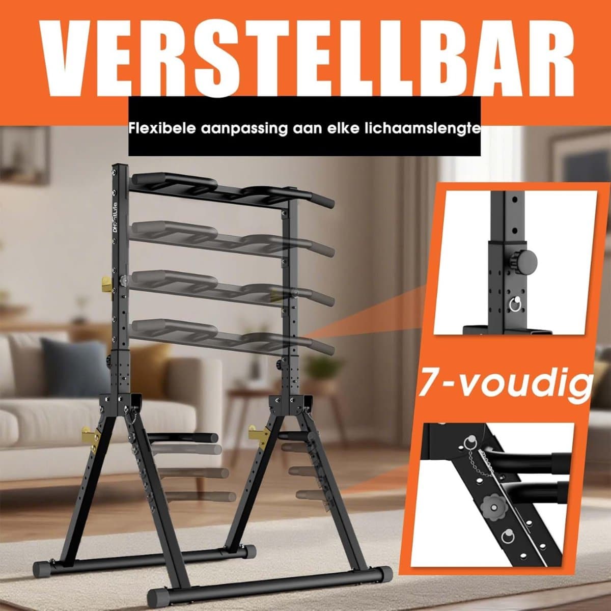 DnA® Squat Rack - Squat Wedge - Power Rack - Zwart - 135cm x 115cmx 223cm thumbnail 3