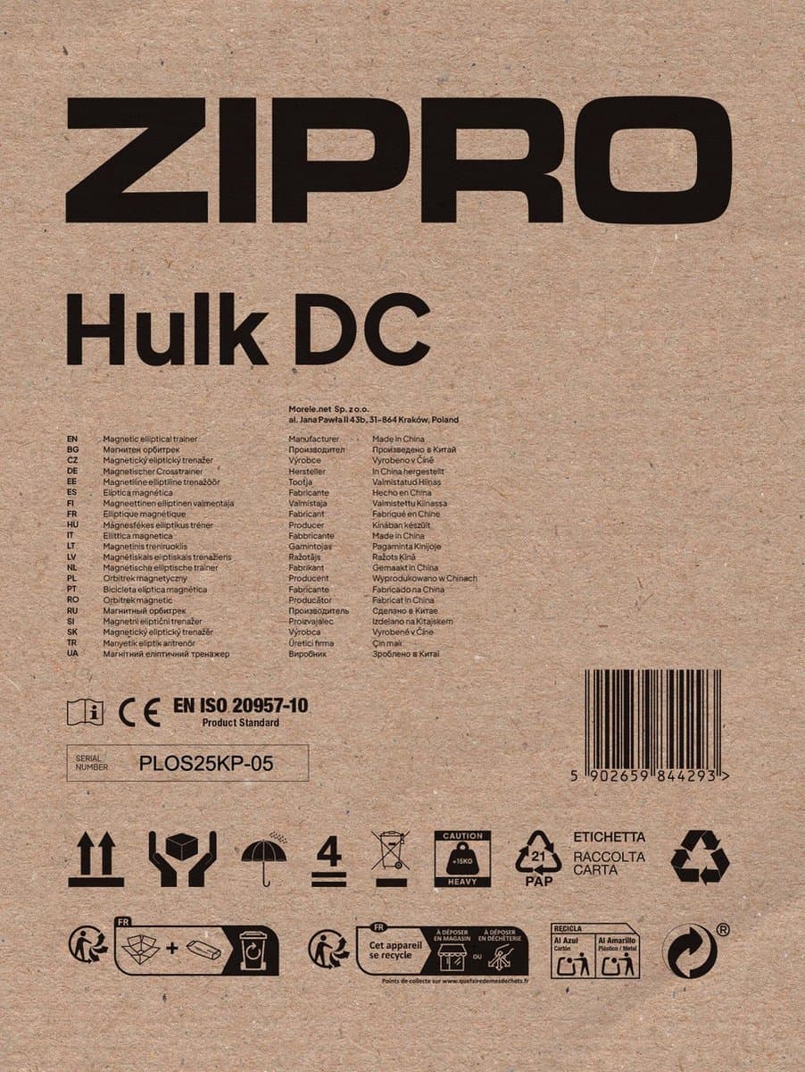 ZIPRO HULK DC - Magnetische Crosstrainer - 150kg Belasting - Vliegwiel 8kg - Hartslag - Stabiel - Fitness thumbnail 4