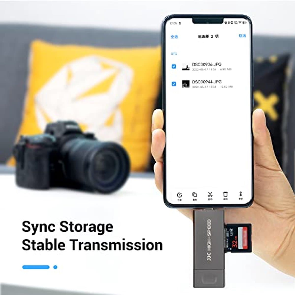 3-in-1 USB Kaartlezer met Tri-Connectors - SD, Micro SD, NM - Snelle Gegevensoverdracht tot 90 MB/s thumbnail 4