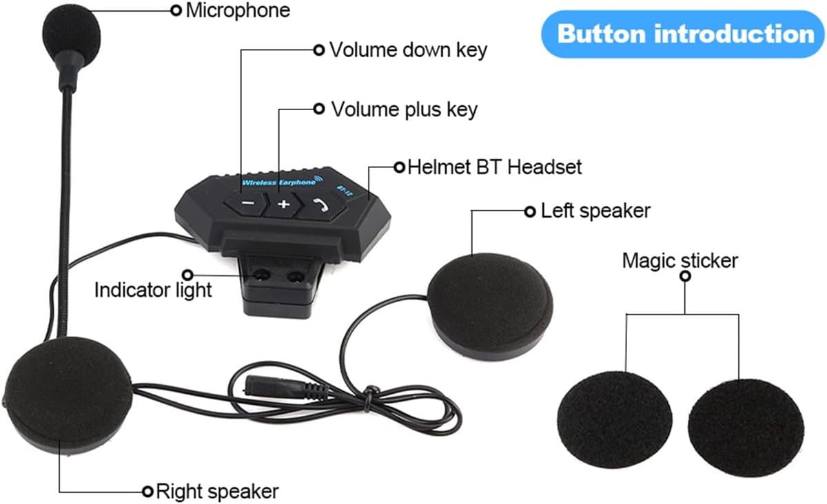 Motorhelm Bluetooth-headset voor Handsfree Bellen en Communicatie thumbnail 6