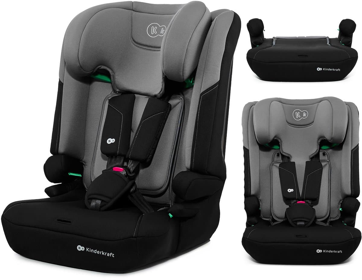 Kinderkraft I-COMFY 3-in-1 i-Size Autostoel – 76-150 cm – Groep 1/2/3 – R129 Goedgekeurd – Grijs