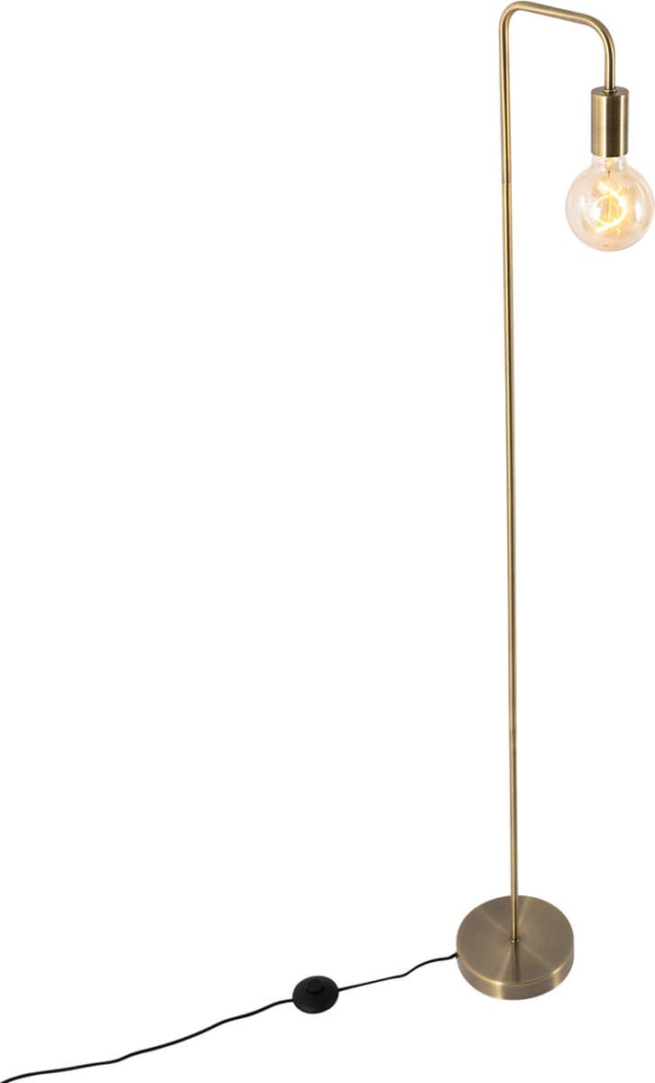 QAZQA facil - Moderne Vloerlamp | Staande Lamp - 1 lichts - H 145 cm - Brons - Woonkamer | Slaapkamer | Keuken thumbnail 8