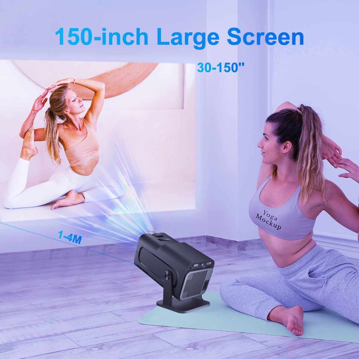 Magcubic PRO HY320 - 2024 model - WiFi 6 mini beamer- Ultieme draagbare beamer - 390 ANSI - 4K - 1080p - Android - Apple - Bt 5.0 thumbnail 4