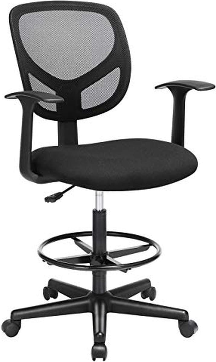 Ergonomische Bureaustoel Met Armleuningen, Hoogte 55-75 Cm, Capaciteit 120 Kg - Songmics - Bureaustoel - Zwart - Kunststof; Polyester thumbnail 8