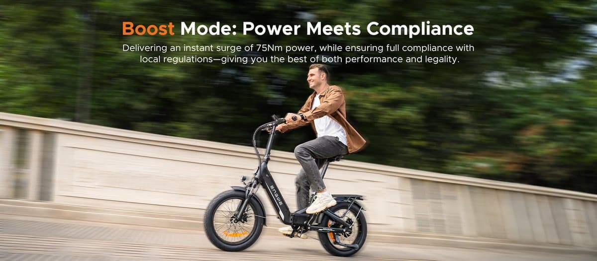 ENGWE L20 3.0 Boost E-Bike -20 inch - 85km actieradius - 250W motor - zwart thumbnail 6
