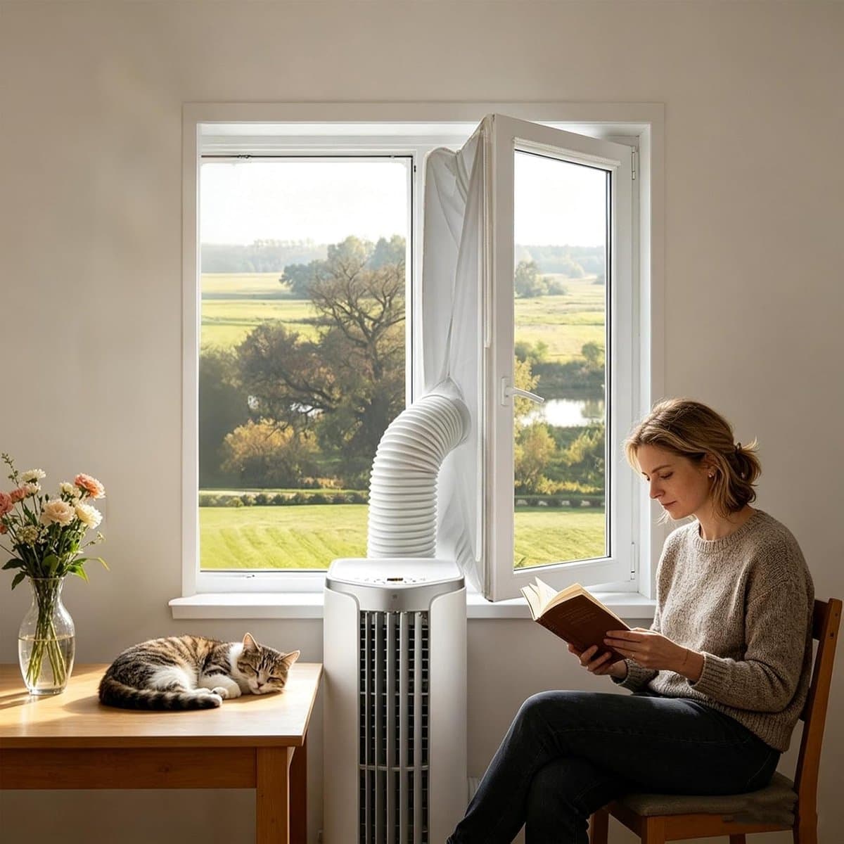 Raamafdichting AC-unit - Ventilatie blokkerset - Energie besparen - Tijdbesparend en zonder boren - 400 cm - Wit thumbnail 2