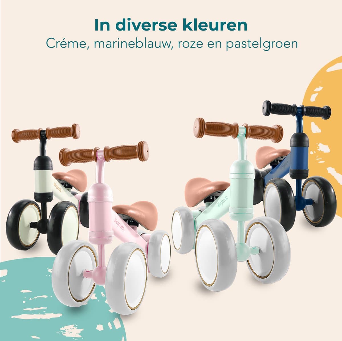 LifeGoods Loopfiets - Speelgoed Vanaf 1 jaar - Kinderstep - Loopfietsje - Pastelgroen thumbnail 7