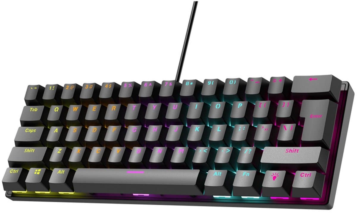 NAXSIR Mechanisch Gaming Toetsenbord 61 Toetsen - Compact RGB Toetsenbord met 12 Lichteffecten | Plug & Play thumbnail 5