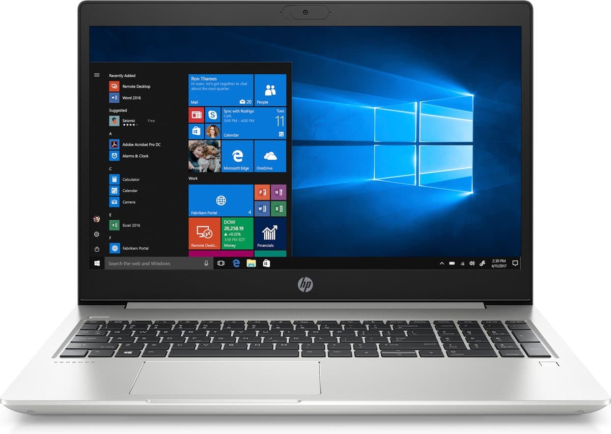 HP ProBook 450 G7 Notebook Zilver 39,6 cm (15.6") 1920 x 1080 Pixels Intel® 10de generatie Core™ i5 8 GB DDR4-SDRAM 256 GB SSD Wi-Fi 6 (802.11ax) Windows 10 Pro