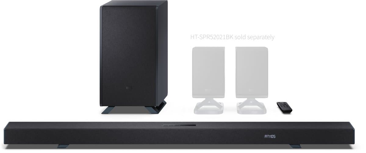 Sharp HT-SBW55121 - 5.1.2 soundbar - 650W - draadloze subwoofer - Dolby Atmos - bluetooth - Q-series - zwart thumbnail 4
