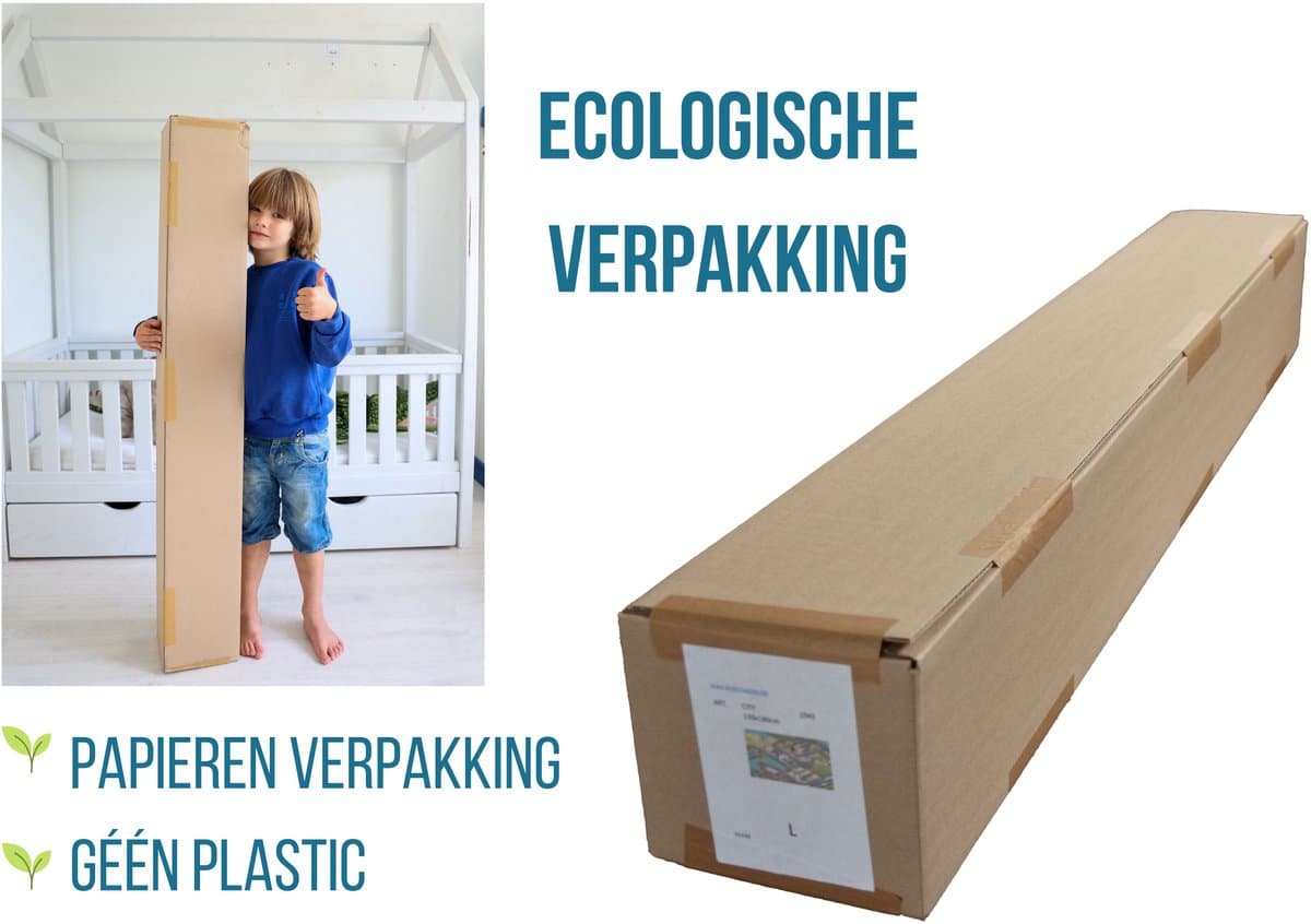 Mats & Joy® Village Auto Speelmat 130x180cm - Fluweelzacht - Anti-slip - Wasbaar - Groot Auto Speeltapijt Kinderen - Speelkleed Baby - Autokleed thumbnail 8