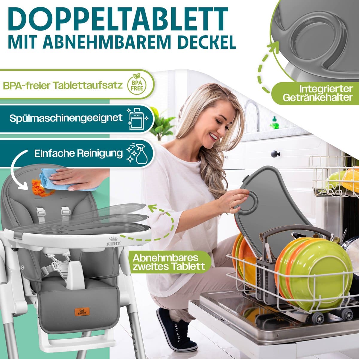 KIDIZ 3in1 kinderstoel: babystoel tot kinderstoel tot 6 jaar thumbnail 5