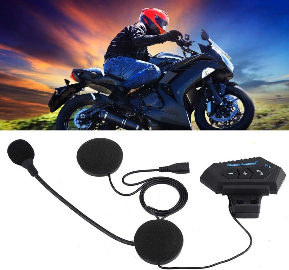 Bluetooth Headset voor Motorhelm met Handsfree Bellen en Muziek thumbnail 3