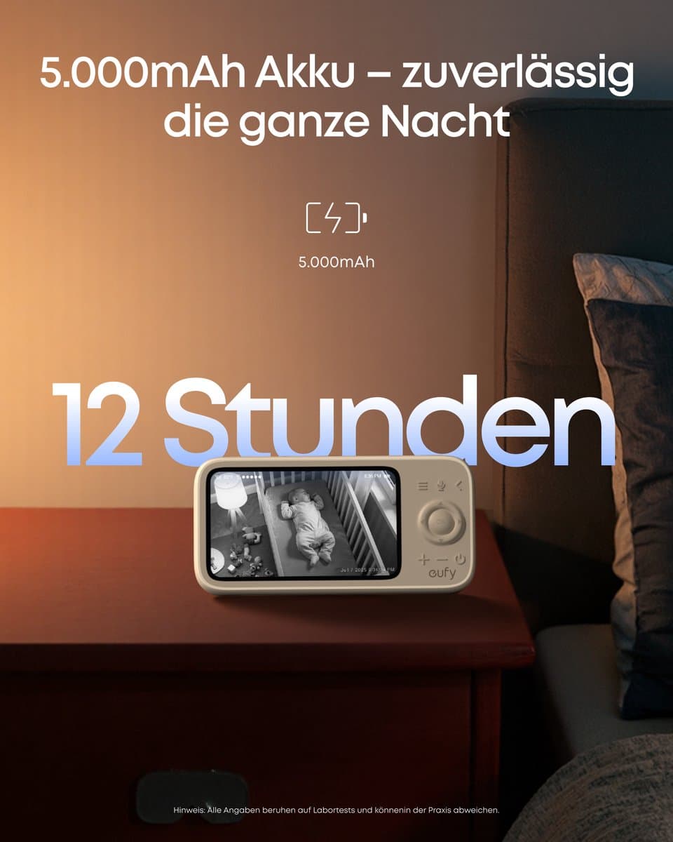 eufy Babyfoon C10: 2K HD, 4.5" scherm, pan & tilt thumbnail 4