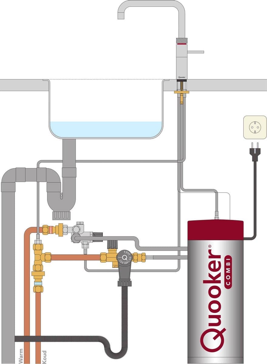 Quooker Fusion Square Kokendwaterkraan - U uitloop - COMBI+ - 3 in 1 thumbnail 3