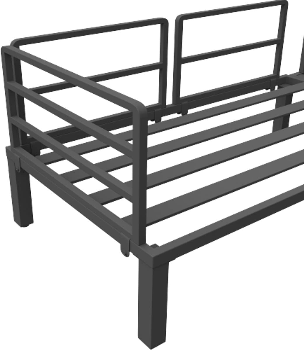 Tuinmeubelset (4-5 zitplaatsen), 1 salontafel van gehard glas, gegalvaniseerd ijzeren frame, comfortabel tuinmeubilair, grijze zitkussens en kussens, met verstelbare poten thumbnail 8