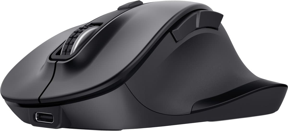 Trust Fyda - Draadloze Muis met USB-ontvanger & Bluetooth - Comfortabele grip - Oplaadbaar - Zwart thumbnail 6