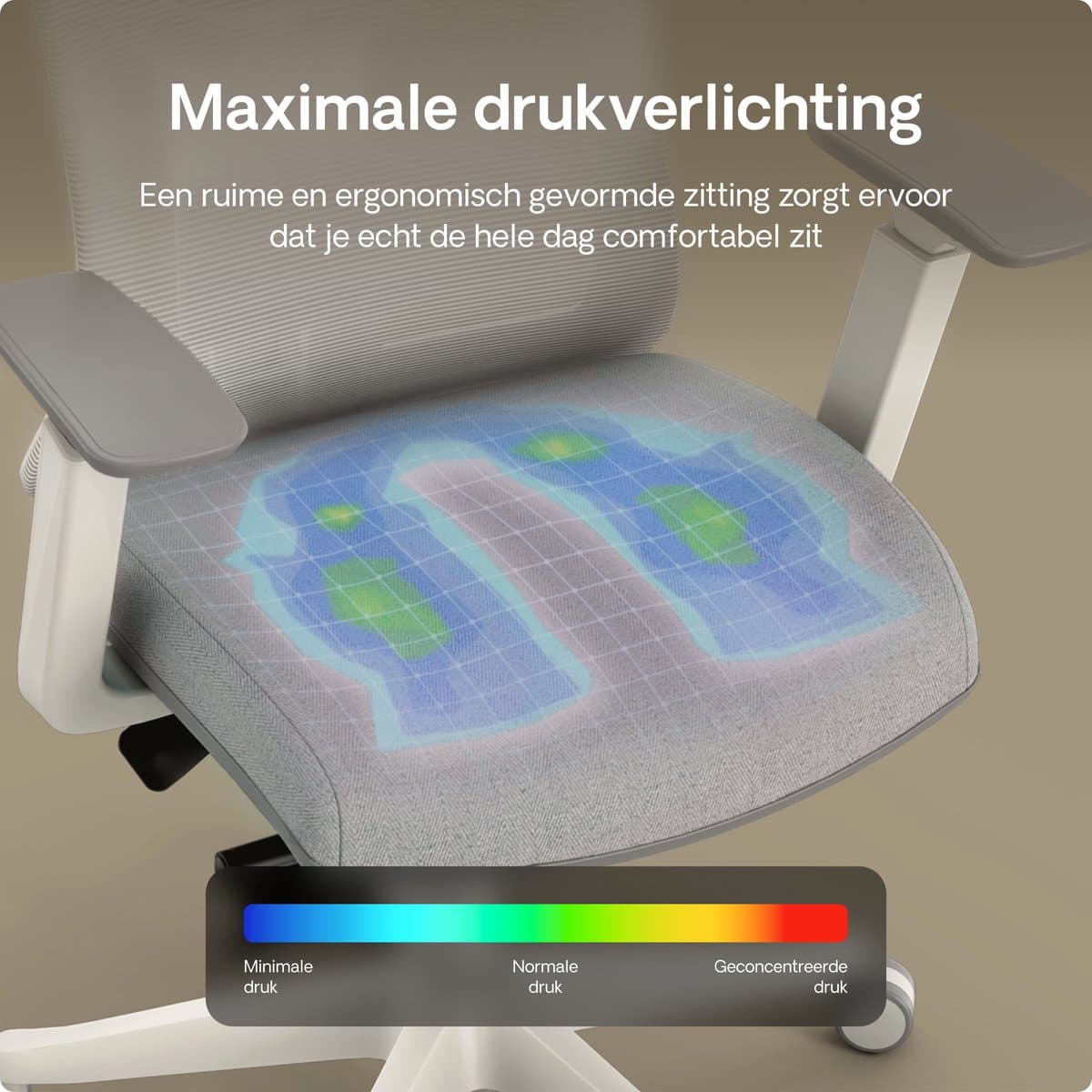 Desktronic SitPro Ergonomische Bureaustoel - Bureaustoelen voor volwassenen - Bureau stoel voor kantoor, gaming - 5D lendensteunsysteem - Armleuningen 4D - Rugleuning 90° tot 135° - heeft BIFMA en .IGR ergonomiecertificering - Grijs thumbnail 6