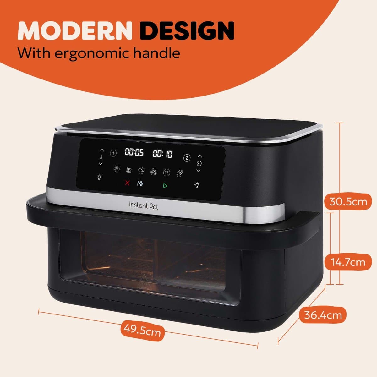 Instant Pot Vortex Versazone 12L Zwart Air Fryer thumbnail 2