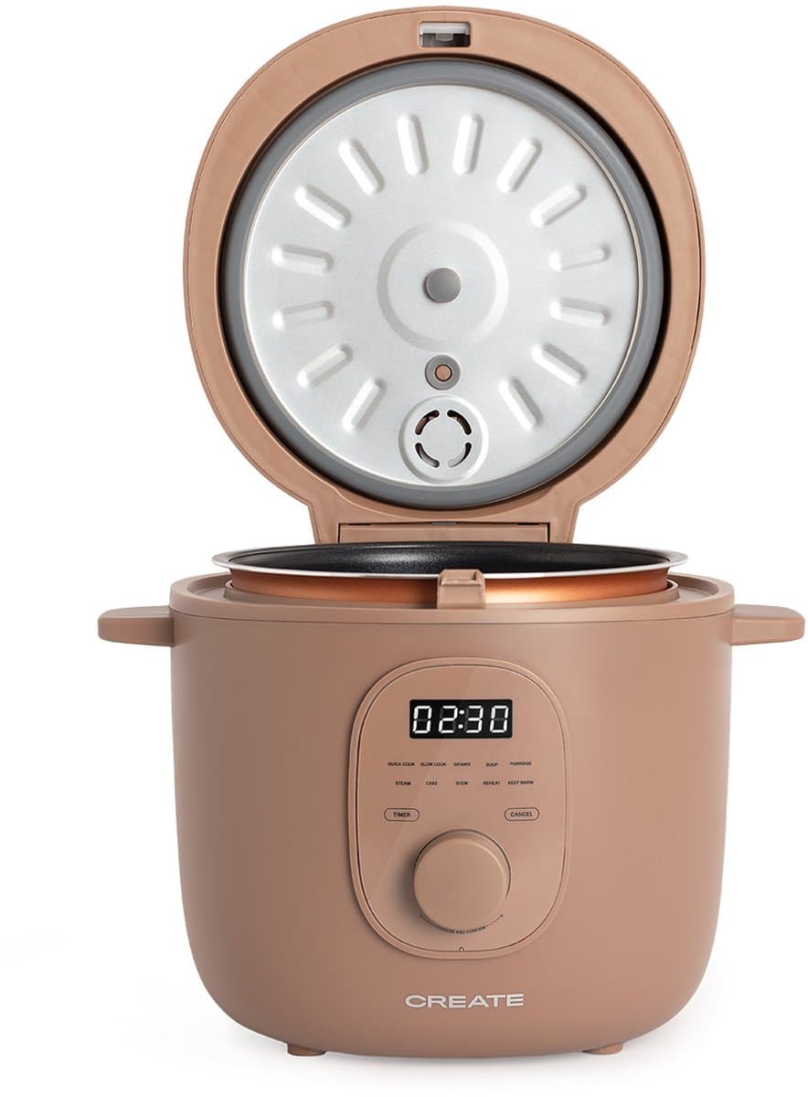 CREATE - Multifunctionele elektrische rijstkoker met stoommandje - Mokka - 3L - RICE COOKER STUDIO thumbnail 7