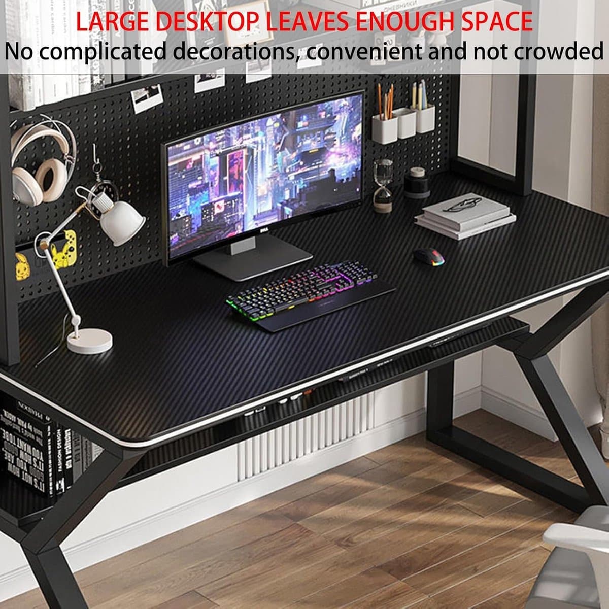Bureau met opbergkast - Werktafel met plank - Thuiswerken organiseren - Stabiele K-vormige poten - 80x60x170cm - Wit thumbnail 7