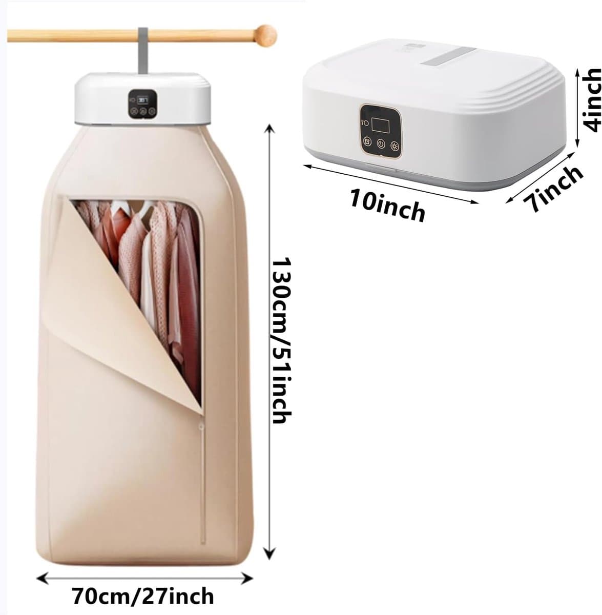 Mini Wasdroger met Warmtepomp - Draagbare Droger met UV-Sterilisatie, Afstandsbediening en 1-8 Uur Timer, Compact voor Reizen, Hotel, Camping en Thuisgebruik thumbnail 7
