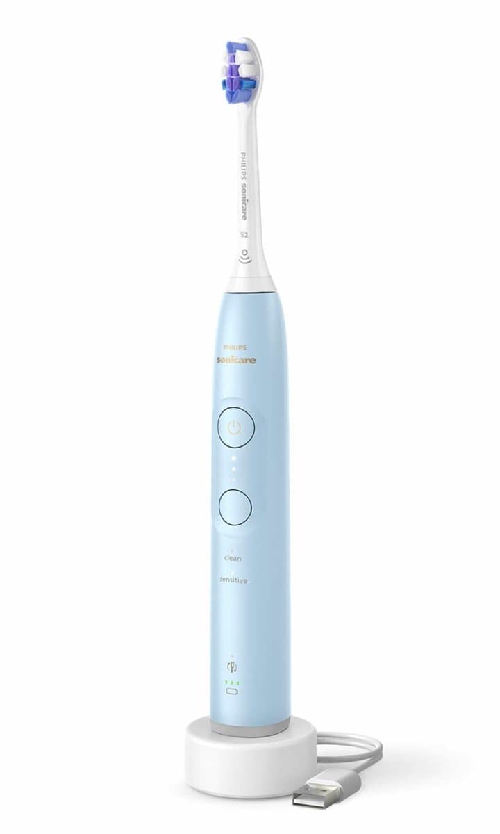 Philips Sonicare 6100 series - Elektrische Tandenborstel – Lichtblauw - Sensitive opzetborstel – Reisetui - Gevoelige tanden - HX7406/02 thumbnail 3