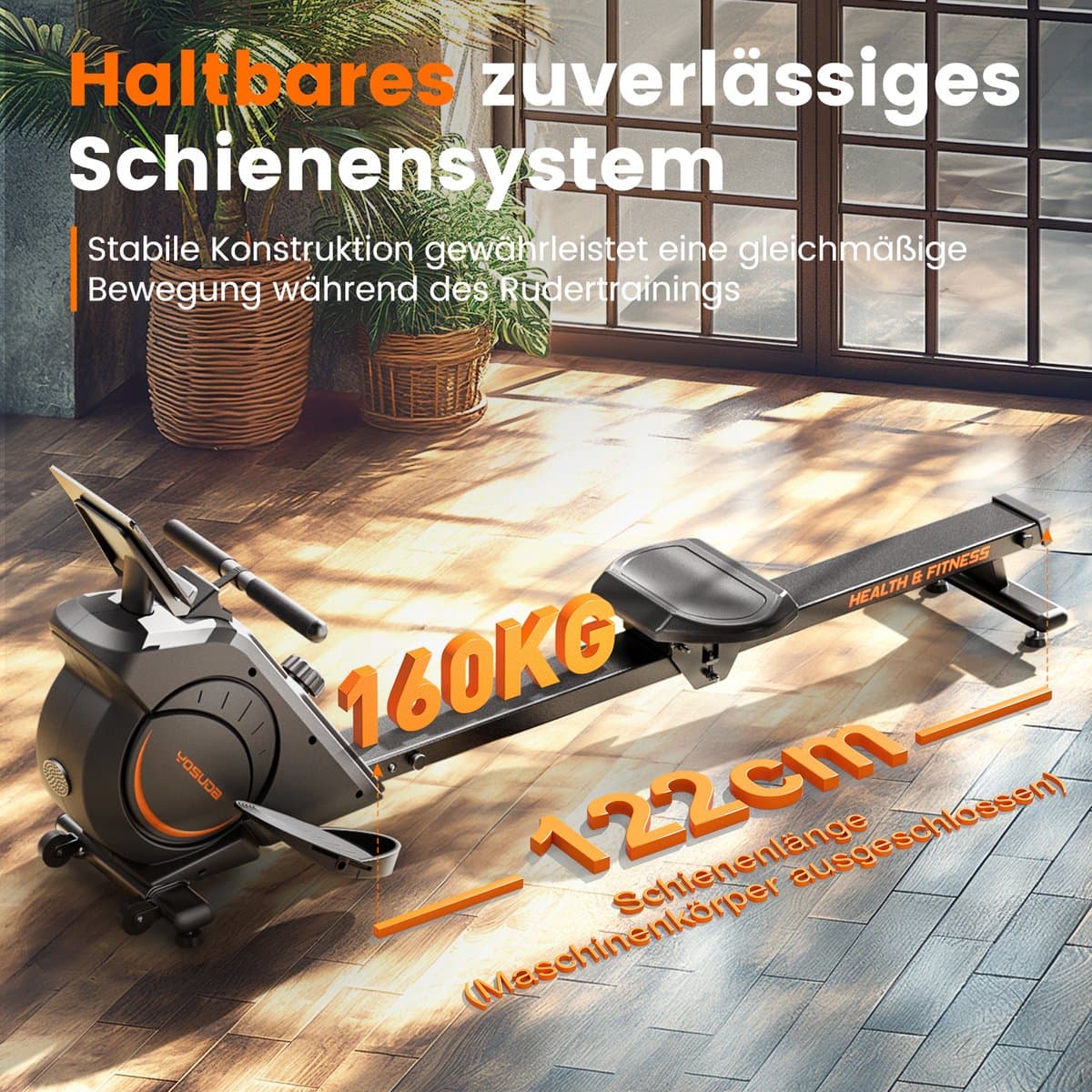 YOSUDA - Fluisterstille magnetische roeitrainer - 16 weerstandsniveaus met APP & LCD - Ruimtebesparend opvouwbaar - Tot 160 kg thumbnail 2