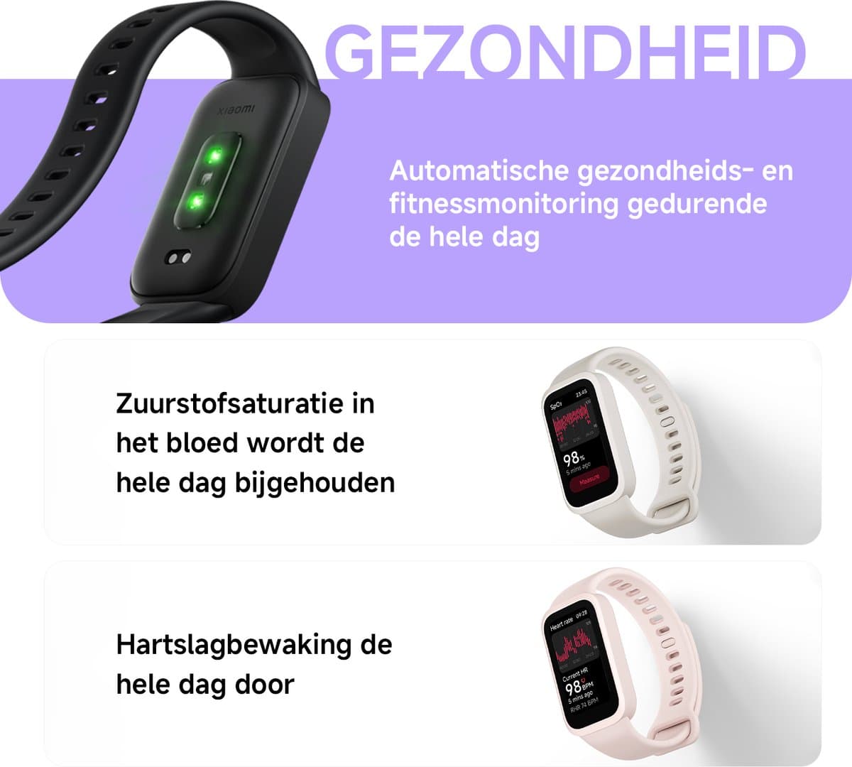 Xiaomi Smart Band 9 Active - Activity tracker - Roze thumbnail 8